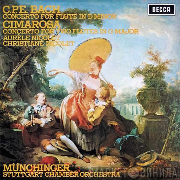 / Carl Philipp Emanuel Bach , Domenico Cimarosa , Aurèle Nicolet , Christiane Nicolet , Karl Münchinger  Stuttgarter Kammerorchester  - Concerto For Flute In D Minor / Concerto For Two Flutes In G Major