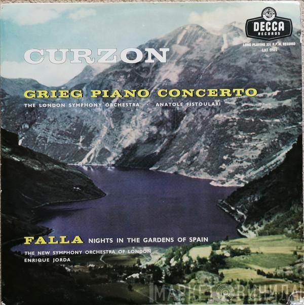 , Clifford Curzon , Edvard Grieg , The London Symphony Orchestra , Anatole Fistoulari , Manuel De Falla , The New Symphony Orchestra Of London  Enrique Jordá  - Piano Concerto / Nights In The Gardens Of Spain