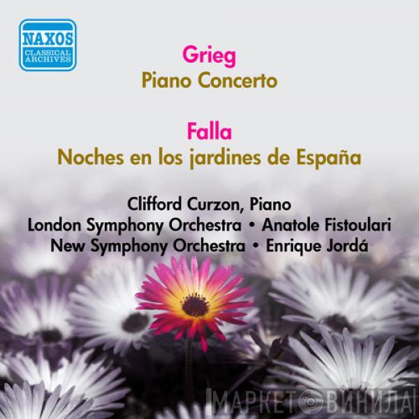 , Edvard Grieg , Manuel De Falla , Clifford Curzon , The London Symphony Orchestra , Anatole Fistoulari , The New Symphony Orchestra Of London  Enrique Jordá  - Piano Concerto / Noches En Los Jardines De España