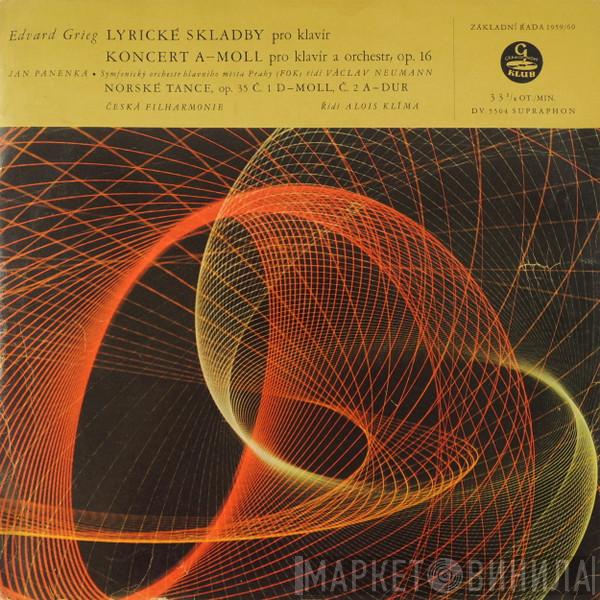 , Edvard Grieg , The Czech Philharmonic Orchestra  Alois Klíma  - Lyrické Skladby Pro Klavír / Koncert A-Moll Pro Klavír A Orchestr, Op. 16 / Norské Tance, Op. 35 Č. 1 D-Moll, Č. 2 A-Dur