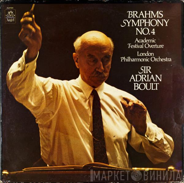 , Johannes Brahms , The London Philharmonic Orchestra  Sir Adrian Boult  - Symphony No. 4 / Academic Festival Overture