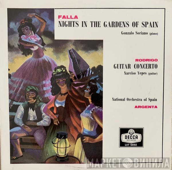 , Manuel De Falla , Gonzalo Soriano , Joaquín Rodrigo , Narciso Yepes , Orquesta Nacional De España  Ataúlfo Argenta  - Nights In The Gardens Of Spain / Guitar Concerto