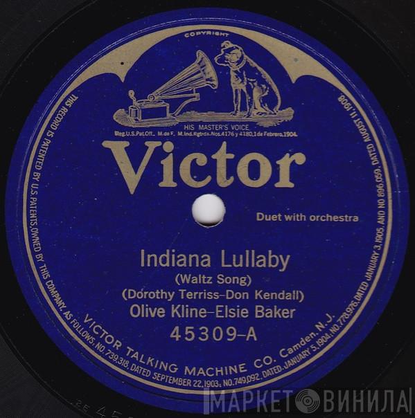 , Olive Kline  Elsie Baker  - Indiana Lullaby / Marchéta