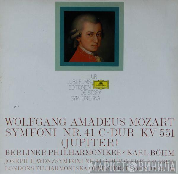 , Wolfgang Amadeus Mozart / Berliner Philharmoniker , Karl Böhm , Joseph Haydn / The London Philharmonic Orchestra  Eugen Jochum  - Symfoni Nr. 41 C-Dur KV 551 / Symfoni Nr. 94 G-Dur (Med Pukslaget)