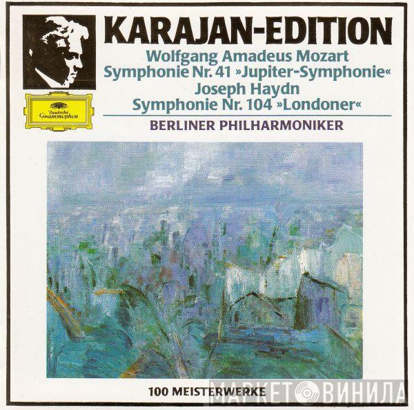 / Wolfgang Amadeus Mozart : Joseph Haydn , Herbert von Karajan  Berliner Philharmoniker  - Symphonie Nr. 41 »Jupiter-Symphonie« / Symphonie Nr. 104 »Londoner«