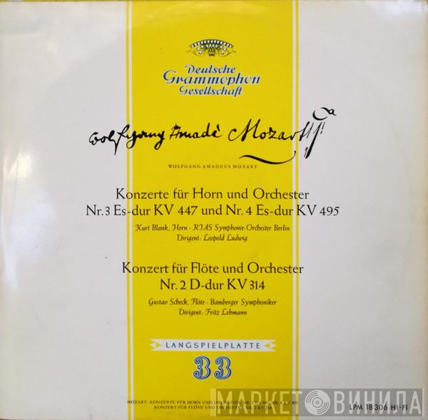 , Wolfgang Amadeus Mozart , Kurt Blank , RIAS Symphonie-Orchester Berlin , Leopold Ludwig , Gustav Scheck , Bamberger Symphoniker  Fritz Lehmann  - Konzerte Für Horn Und Orchester Nr. 3 Es-dur KV 447 Und Nr. 4 Es-dur KV 495 / Konzert Für Flöte Und Orchester Nr. 2 D-dur KV 314