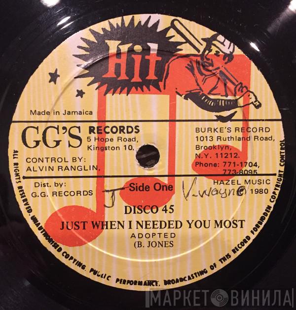 / Barbara Jones  G.G. Allstars  - Just When I Needed You Most