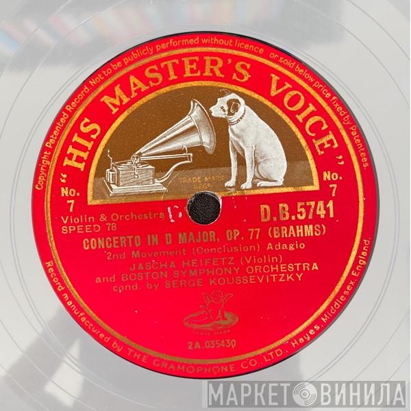 / Johannes Brahms , Jascha Heifetz , Boston Symphony Orchestra  Serge Koussevitzky  - Concerto In D Major, Op. 77
