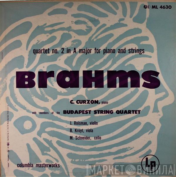 / Johannes Brahms With Members Of The Clifford Curzon  Budapest String Quartet  - Quartet No. 2 In A Major For Piano And Strings