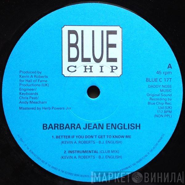 Barbara Jean English - Better If You Don't Get To Know Me