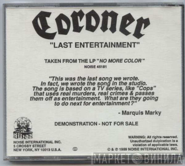 Coroner - Last Entertainment