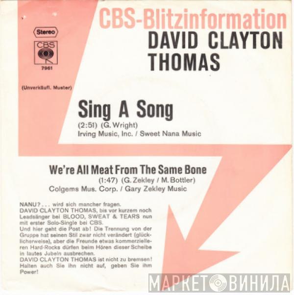 David Clayton-Thomas - Sing A Song