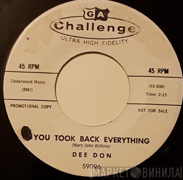  Dee Don  - You Took Back Everything / Out In The Cold Again