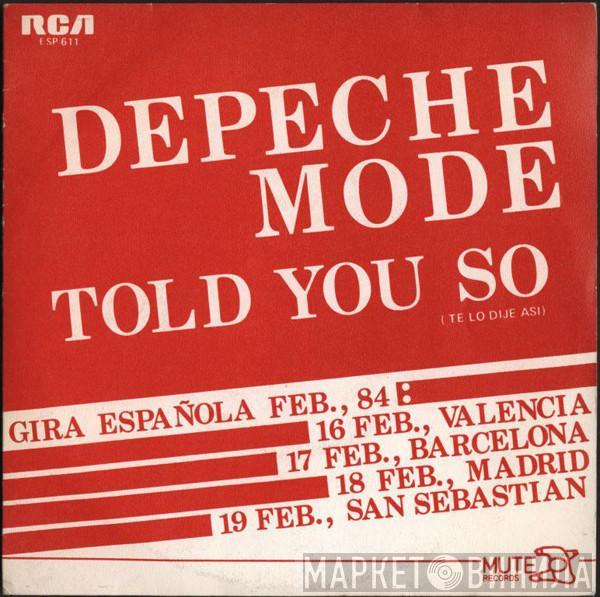  Depeche Mode  - Told You So = Te Lo Dije Asi