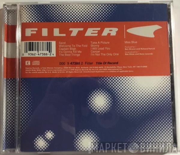  Filter   - Title Of Record