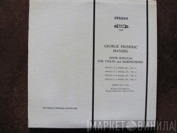 , Georg Friedrich Händel , Josef Suk  Zuzana Růžičková  - Four Sonatas For Violin & Harpsichord
