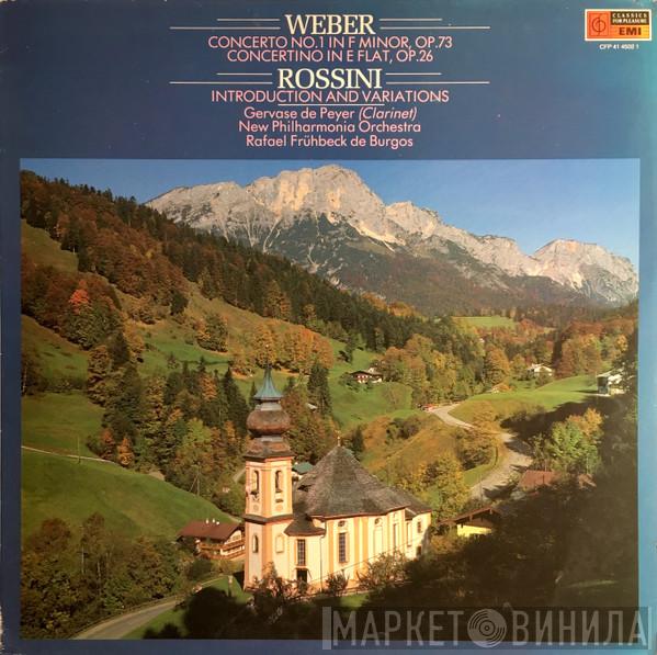 Gervase de Peyer Rafael Frühbeck De Burgos New Philharmonia Orchestra Carl Maria von Weber Gioacchino Rossini  - Concerto No 1 In F Minor, Op. 73 / Concertino Op. 26 / Theme And Variations