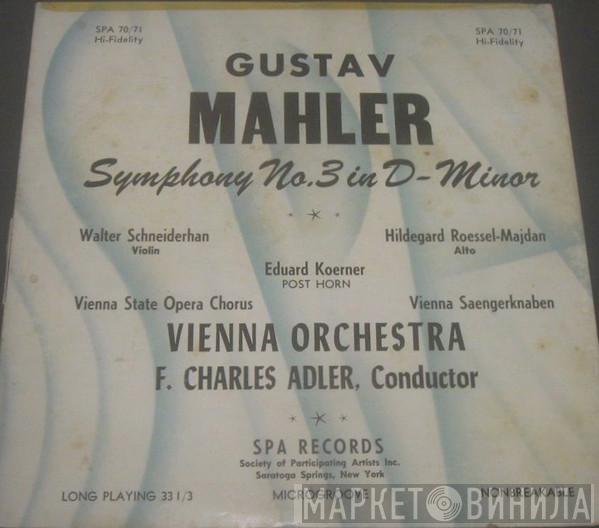 , Gustav Mahler , F. Charles Adler  Wiener Konzertverein  - Symphony No. 3 In D-Minor
