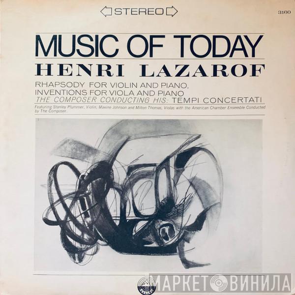 Henri Lazarof - Music Of Today