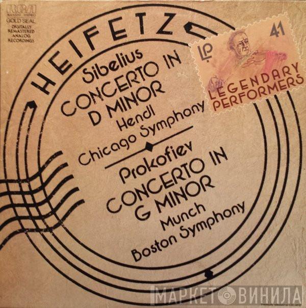 Jascha Heifetz, Jean Sibelius, Walter Hendl, The Chicago Symphony Orchestra, Sergei Prokofiev, Charles Munch, Boston Symphony Orchestra - Concerto in D Minor / Concerto In G Minor