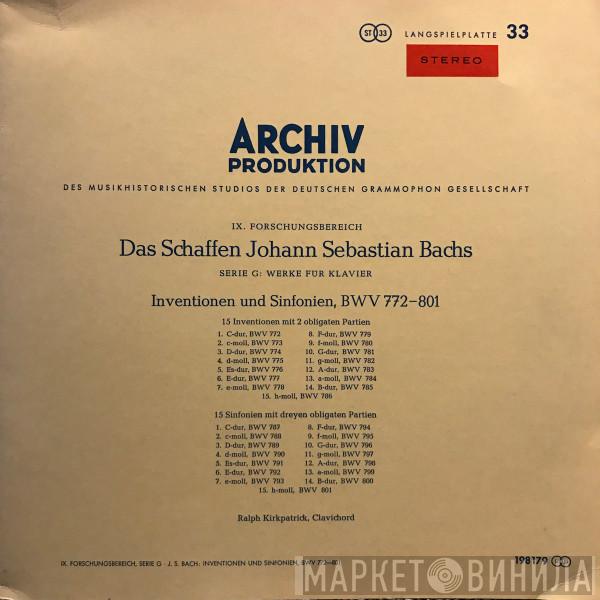 , Johann Sebastian Bach  Ralph Kirkpatrick  - Inventionen Und Sinfonien, BWV 772-801