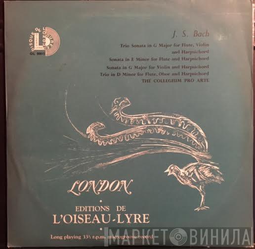 , Johann Sebastian Bach  The Collegium Pro Arte  - Trio Sonata In G Major For Flute, Violin And Harpsichord And Other Works