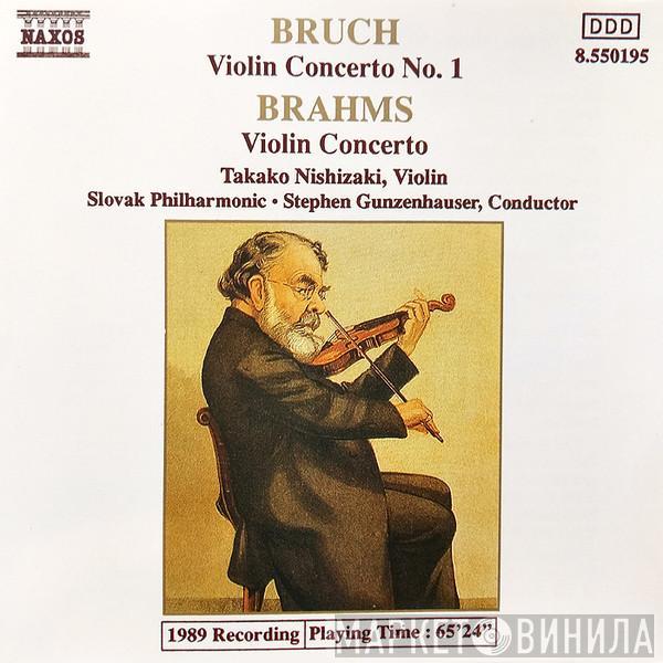 Johannes Brahms, Max Bruch, Takako Nishizaki, Slovak Philharmonic Orchestra, Stephen Gunzenhauser - Violin Concerto No. 1 / Violin Concerto