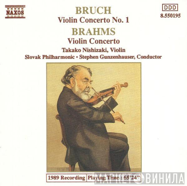 Johannes Brahms, Max Bruch, Takako Nishizaki, Slovak Philharmonic Orchestra, Stephen Gunzenhauser - Violin Concerto No. 1 / Violin Concerto