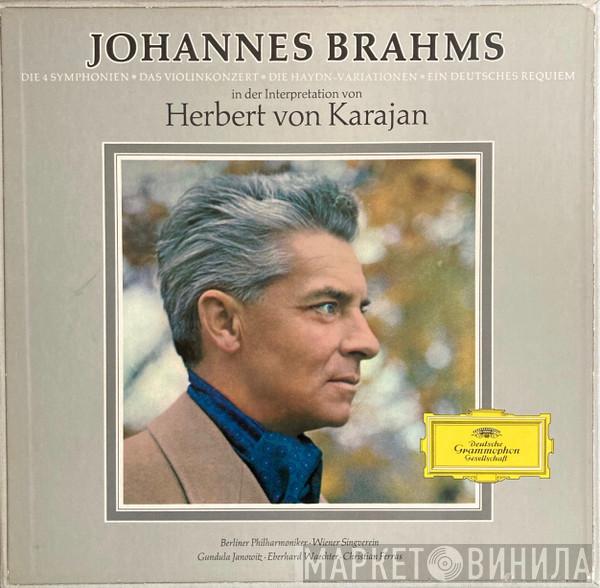 Johannes Brahms, Herbert von Karajan, Berliner Philharmoniker, Wiener Singverein, Gundula Janowitz, Eberhard Wächter, Christian Ferras - Die 4 Symphonien · Das Violinkonzert · Die Haydn-Variationen · Ein Deutsches Requiem