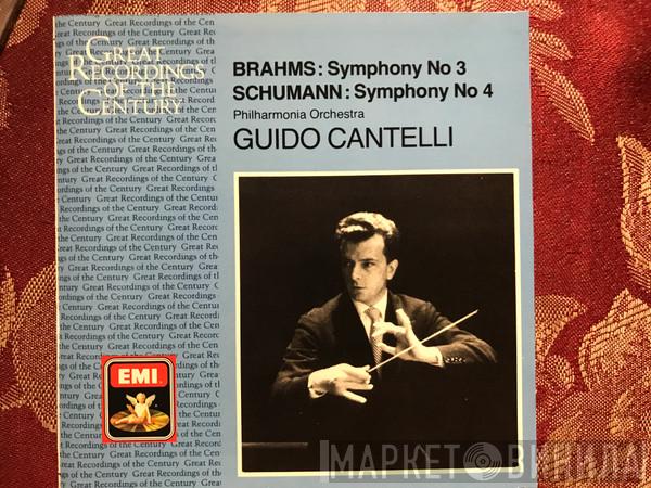 , Johannes Brahms , Robert Schumann , Philharmonia Orchestra  Guido Cantelli  - Symphony No. 3 In F Major Opus 90,  Symphony No. 4 In D Minor Opus 120