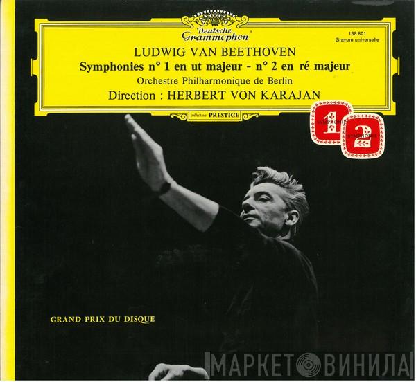 , Ludwig van Beethoven Direction Berliner Philharmoniker  Herbert von Karajan  - Symphonies N°1 En Ut Majeur - N° En Ré Majeur