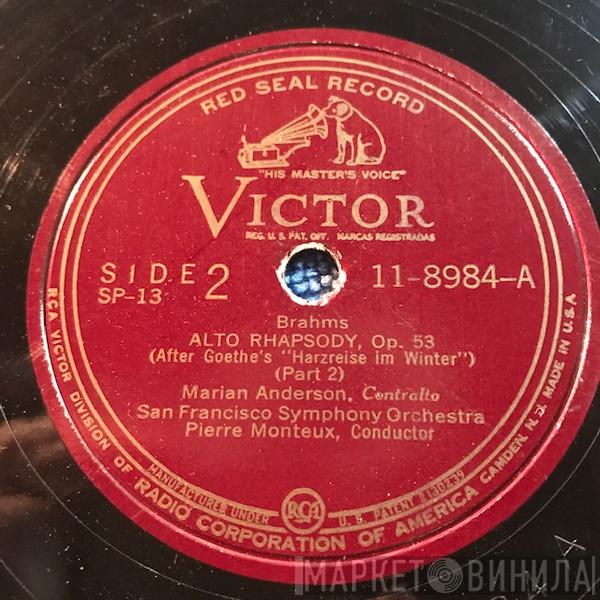 , Marian Anderson , The San Francisco Symphony Orchestra  Pierre Monteux  - Alto Rhapsody, Op. 53