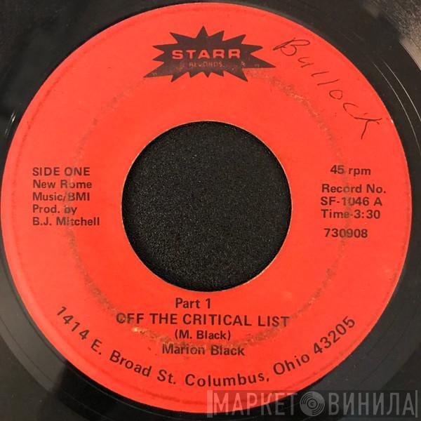 Marion Black - Off The Critical List