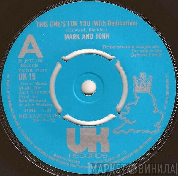  Mark And John  - This One's For You (With Dedication)