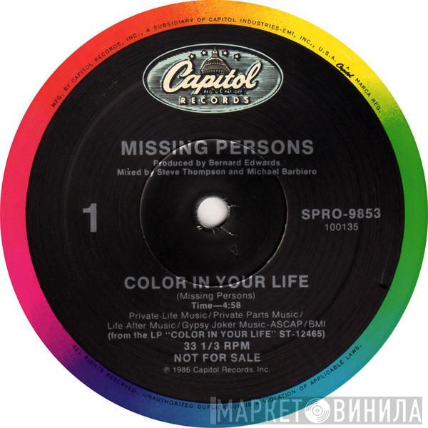 Missing Persons - Color In Your Life