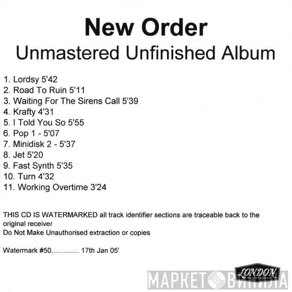  New Order  - Unmastered Unfinished Album