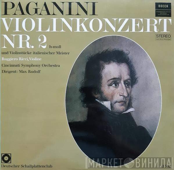 , Niccolò Paganini , Ruggiero Ricci , Cincinnati Symphony Orchestra  Max Rudolf  - Violinkonzert Nr. 2 H-moll Und Violinstücke Italienischer Meister