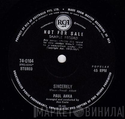  Paul Anka  - Sincerely