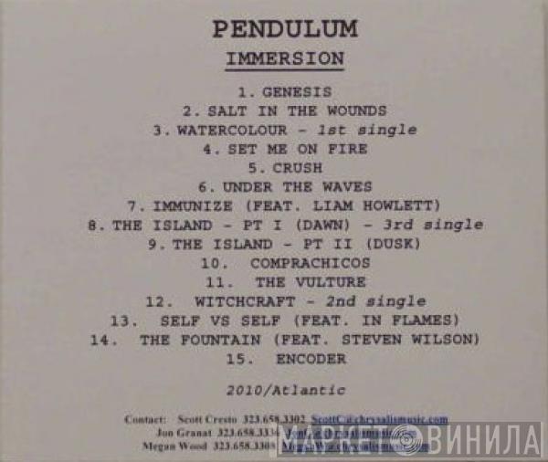  Pendulum   - Immersion