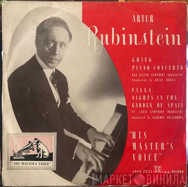 Plays Arthur Rubinstein & Edvard Grieg With Manuel De Falla Conducted By RCA Victor Symphony Orchestra And Antal Dorati Conducted By Saint Louis Symphony Orchestra  Vladimir Golschmann  - Piano Concerto / Nights In The Garden Of Spain