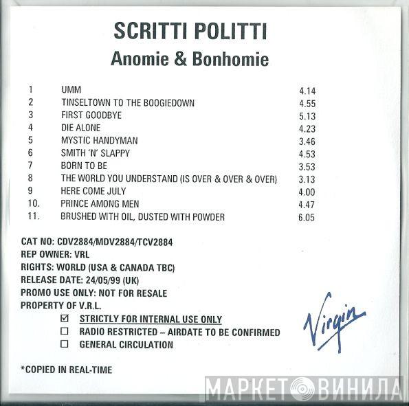 Scritti Politti - Anomie & Bonhomie