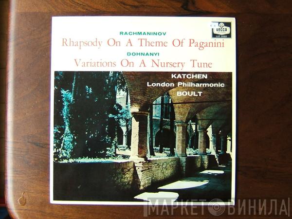 Sergei Vasilyevich Rachmaninoff Ernst von Dohnányi Julius Katchen The London Philharmonic Orchestra Sir Adrian Boult  - Rhapsody On A Theme Of Paganini / Variations On A Nursery Tune