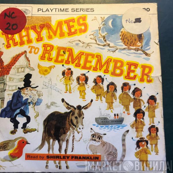 Shirley Franklin - Playtime Series: Rhymes to Remember