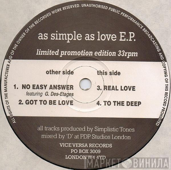 Simplistic Tones - As Simple As Love E.P.