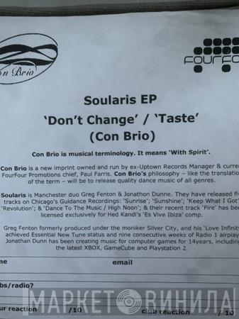 Soularis - Don't Change / Taste