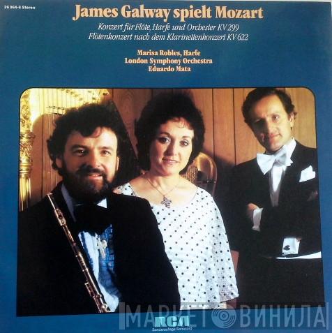 Spielt James Galway Mit Wolfgang Amadeus Mozart , Marisa Robles , The London Symphony Orchestra  Eduardo Mata  - Konzert Für Flöte, Harfe Und Orchester Kv 299 / Flötenkonzert Nach Dem Klarinettenkonzert KV 622
