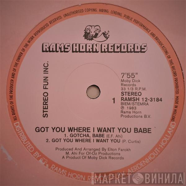 Stereo Fun Inc. - Got You Where I Want You Babe