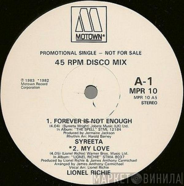 Syreeta, Lionel Richie, José Feliciano, Jermaine Jackson - Forever Is Not Enough / My Love / Lonely Teardrops / You Moved A Mountain
