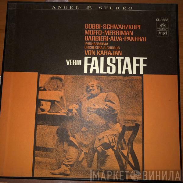 , Tito Gobbi , Elisabeth Schwarzkopf , Anna Moffo , Nan Merriman , Fedora Barbieri , Luigi Alva , Rolando Panerai & Philharmonia Orchestra , Philharmonia Chorus - Herbert von Karajan  Giuseppe Verdi  - Falstaff