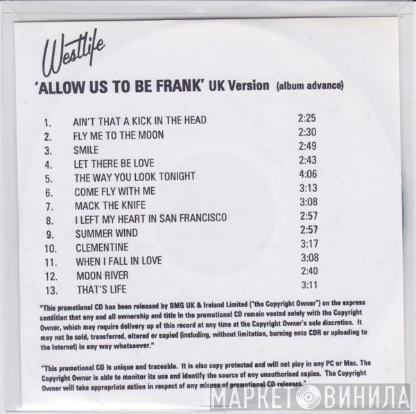 Westlife - Allow Us To Be Frank (UK Version) (Album Advance)